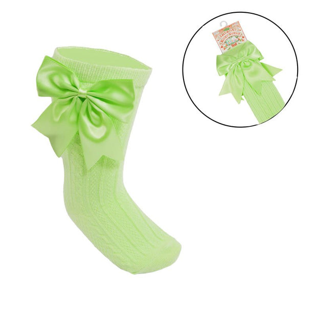 Luxury Bow Green Knee High Socks