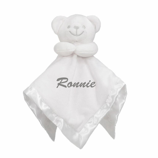 White Teddy Bear Personalised Comforter