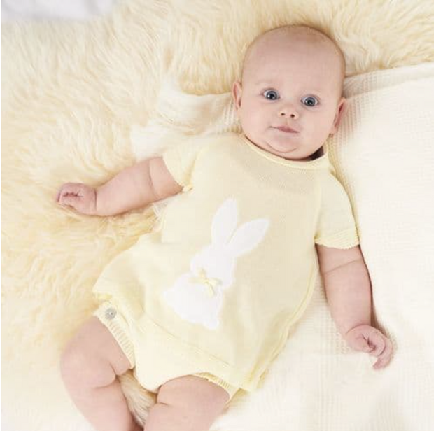 Lemon Knit Bunny Top & Bloomers - Can be personalised