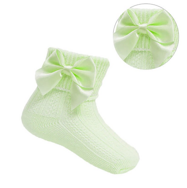 Green Bow Ankle Socks