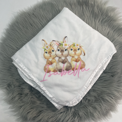 DEFECT - ‘Isabella’ Bunny Printed Blanket