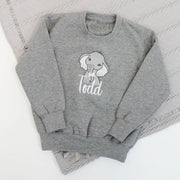 Animal with Bow Tie Personalised Embroidered Sweatshirt (Various Coloured T-Shirt & Animals)