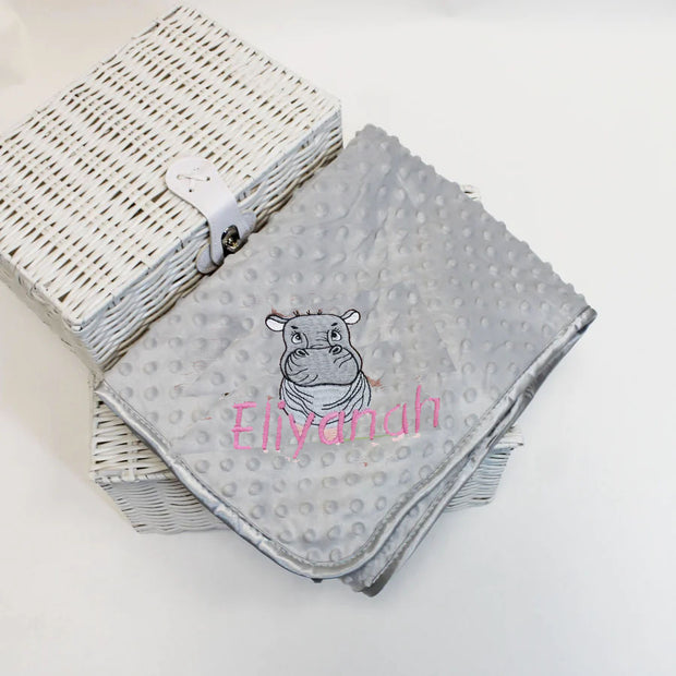 Embroidered Animal Personalised Bubble Wrap Blanket - Various Colours