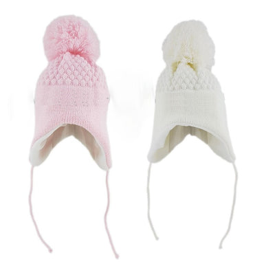 Honeycomb Knit Nepalese Hat (Pink or White)