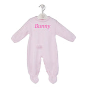 Pink Bunny Detail Knit Romper - Can be personalised