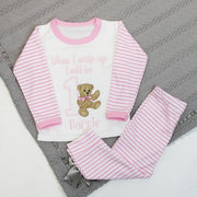 Embroidered Personalised Birthday Pyjamas - Pink Vintage Teddy