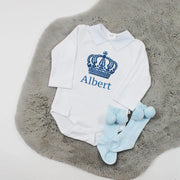 Embroidered Personalised Babyvest - Crown Design