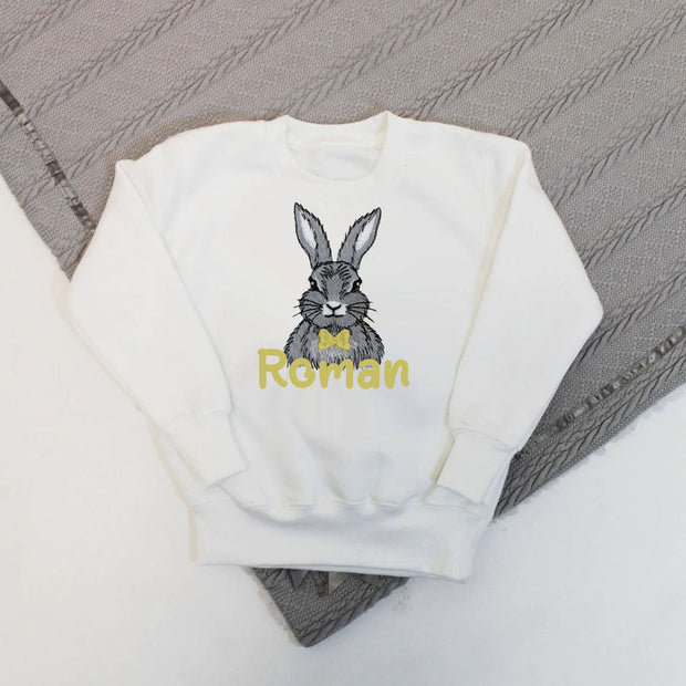 Spring Animal with Bow Tie Personalised Embroidered Jumper (Various Animals)
