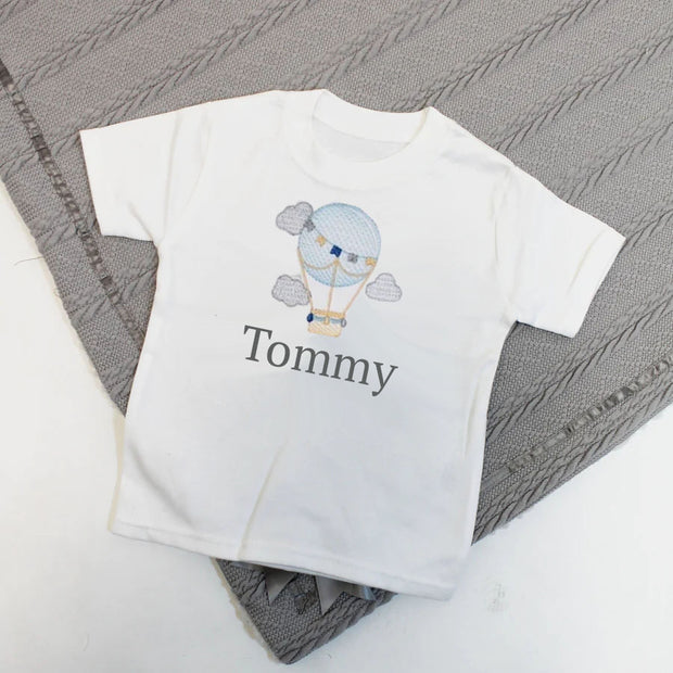 Hot Air Balloon Personalised Embroidered T-Shirt