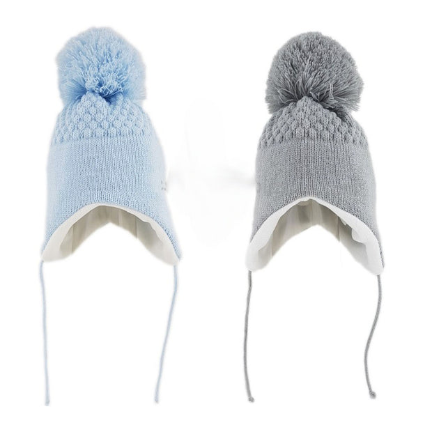 Honeycomb Knit Nepalese Hat (Blue or Grey)