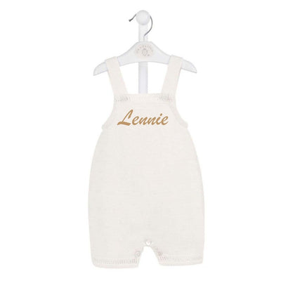 Ivory Short Knit Dungarees (With Or Without Name)