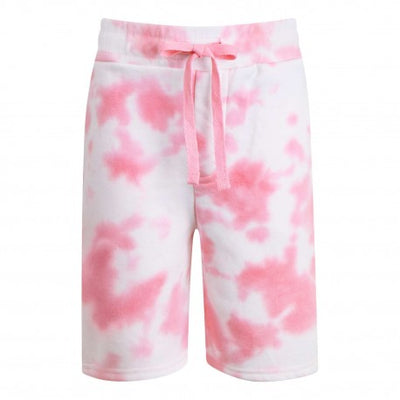 Baby Pink Tie Dye Fleece Shorts