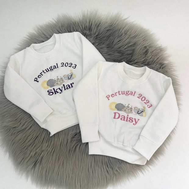 'Holiday Destination & Year' Personalised Embroidered Jumper
