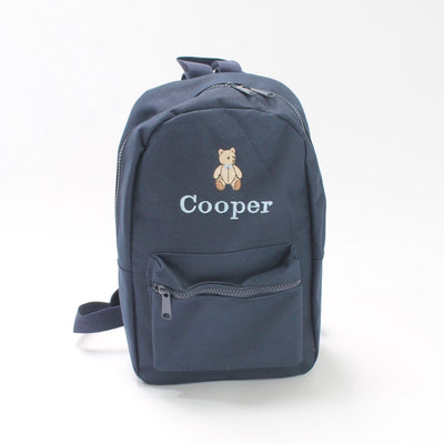 Navy Blue Backpack - Teddy Bear Design