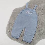 Blue Knitted Dungarees (With Or Without Name)