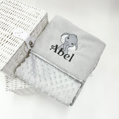 Embroidered Animal Personalised Bubble Wrap Blanket (Fleece Embroidery) - Various Colours