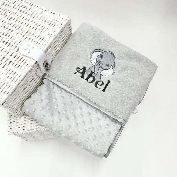 Embroidered Animal Personalised Bubble Wrap Blanket (Fleece Embroidery) - Various Colours