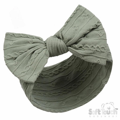 Sage Green Cable Bow Headband