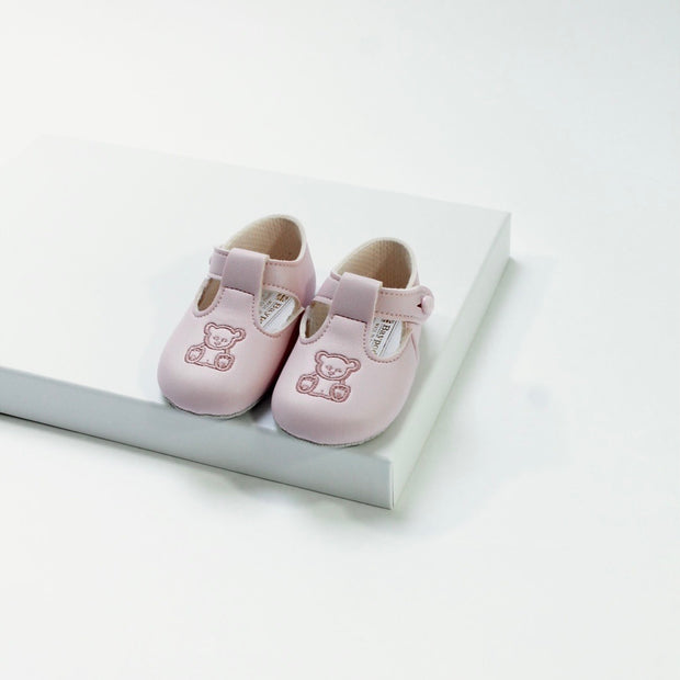 Pink Teddy Bear Soft Sole Shoes