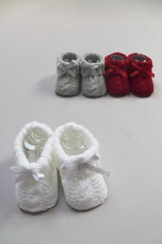 Bow Knitted Booties (Various Colours)