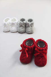 Bow Knitted Booties (Various Colours)