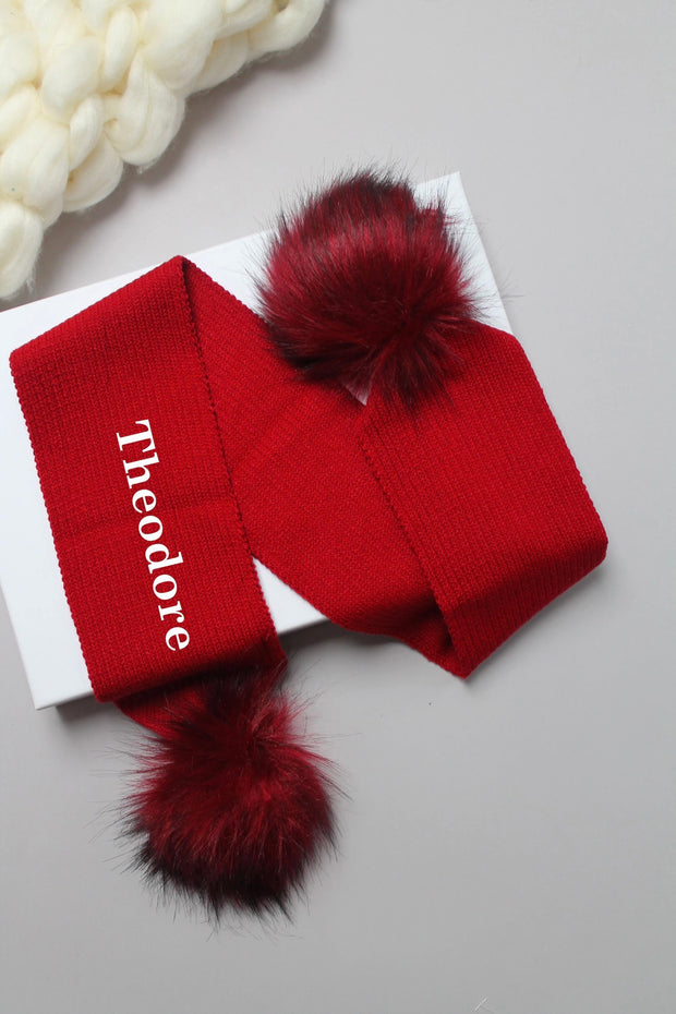 Red Faux Fur Scarf  (With or Without Personalisation)