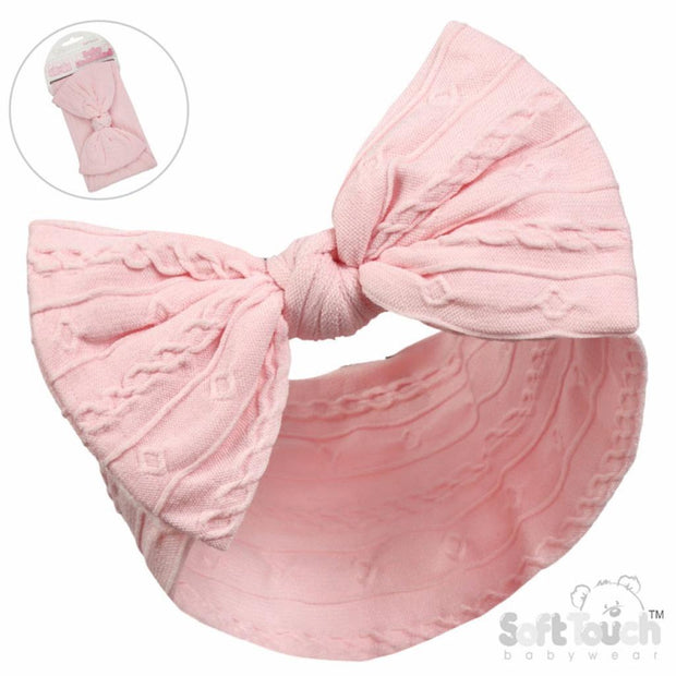 Baby Pink Cable Bow Headband