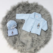 Blue Rabbit Embroidered Knitted Cardigan