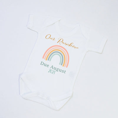 Rainbow Baby Announcement Baby Vest