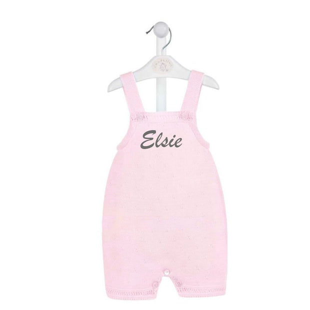 Pink Short Knit Dungarees (With Or Without Name)