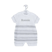 White & Grey Knit Romper (With or Without Personalisation)
