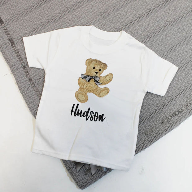 Vintage Teddy Personalised Embroidered T-Shirt
